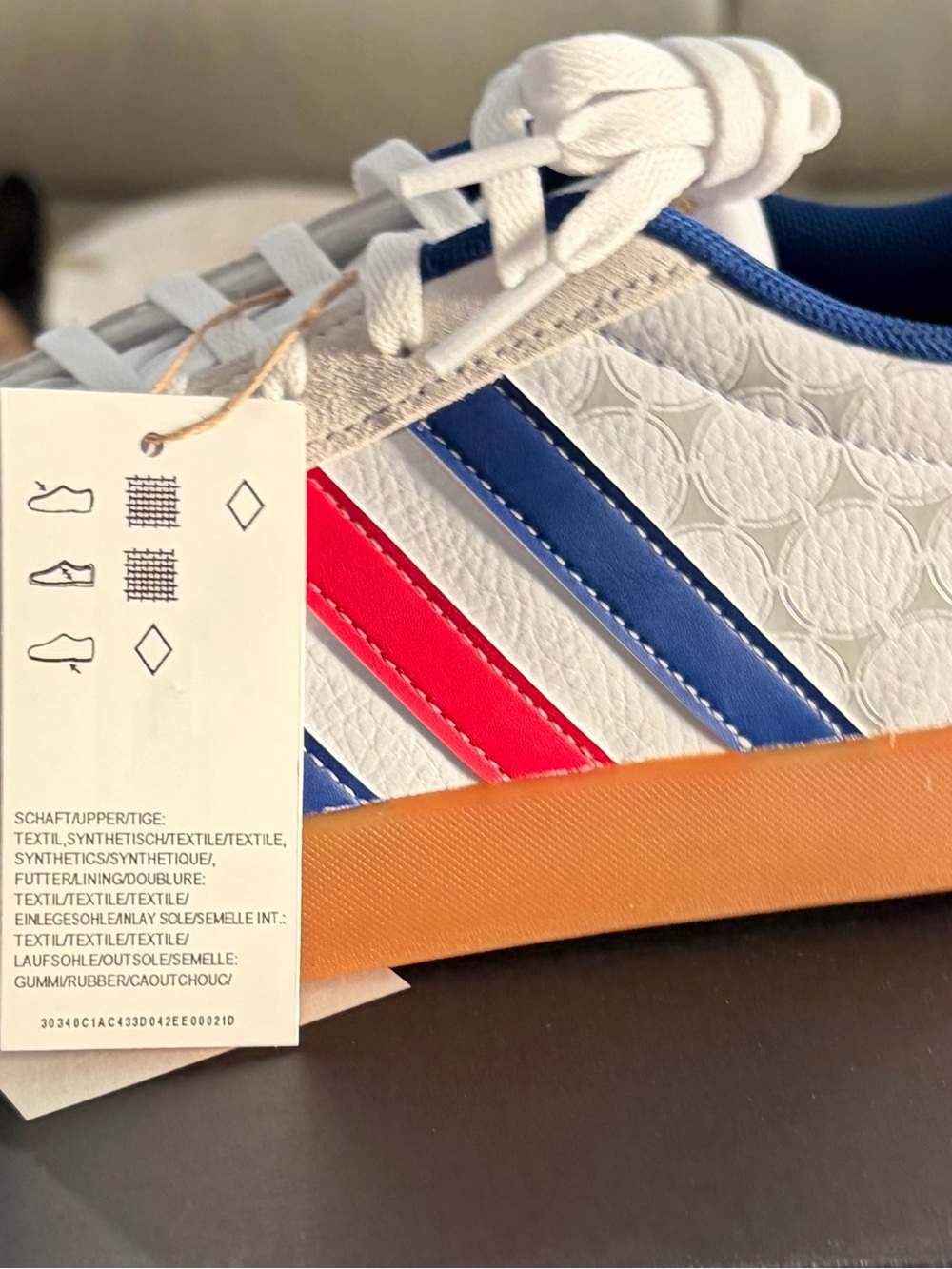 Adidas VL court 3.0 K white red and blue - Picture 4 of 7